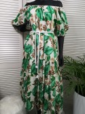 SUKIENKA HISZPANKA CARO ZIELONE LIŚCIE 021