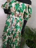 SUKIENKA HISZPANKA CARO ZIELONE LIŚCIE 021