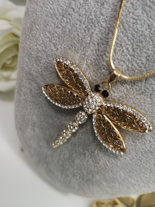 NASZYJNIK ZŁOTY WAŻKA CYRKONIE 063