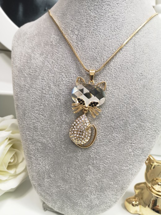 NASZYJNIK ZŁOTY KOTEK KOD 064