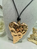 NASZYJNIK ZŁOTE SERCE RZEMYK 069
