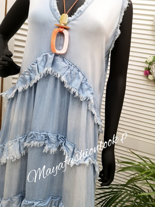 S006 SUKIENKA LOPEZ JAASNY JEANS BLUE 