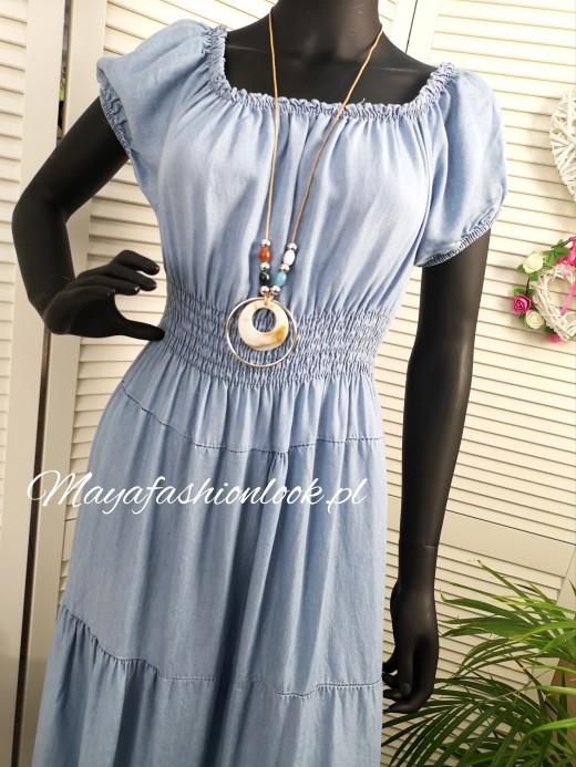 S007 Sukienka DORA jeans BLUE