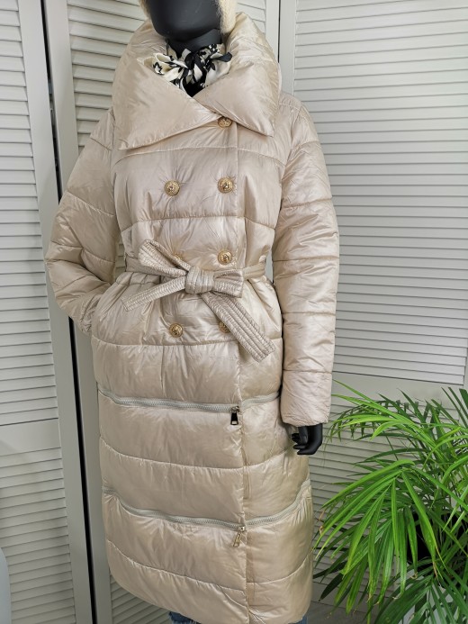 Włoski pikowany płaszczyk VALERIA 3w1 beige